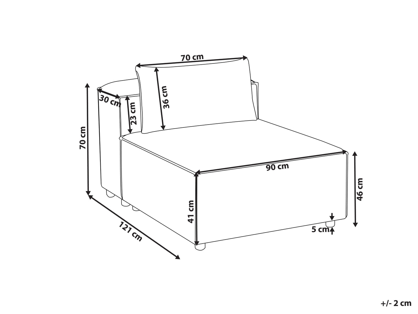 1-Seat Section BRANDE Faux Leather Golden Brown
