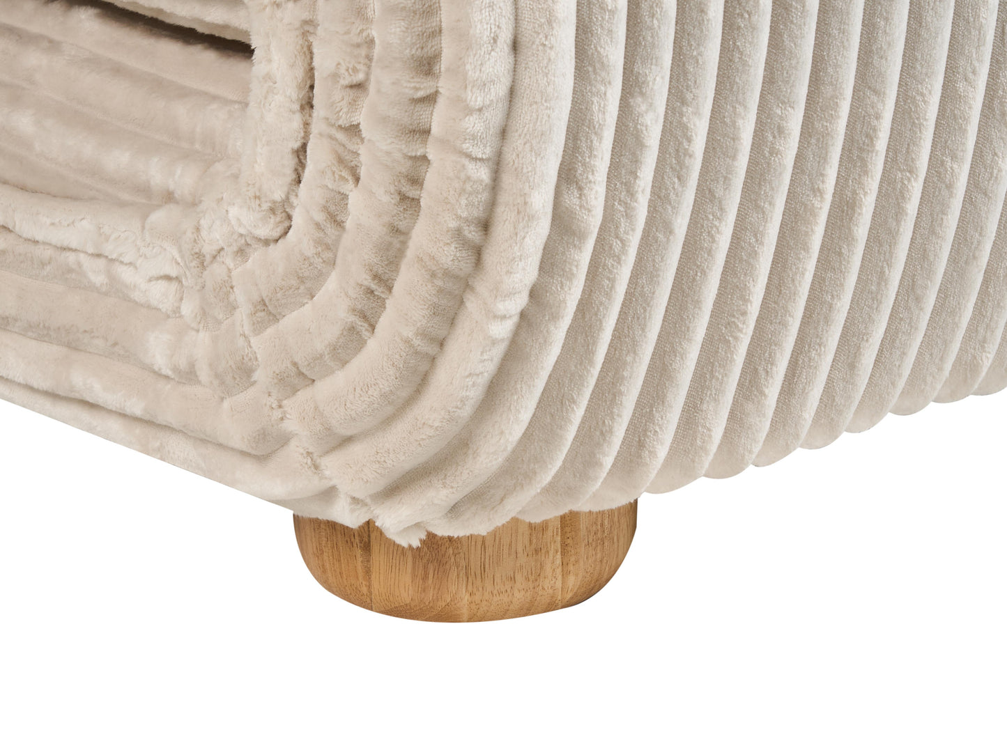 Sofa Bed 2 Seater ABISKO Corduroy Off-White