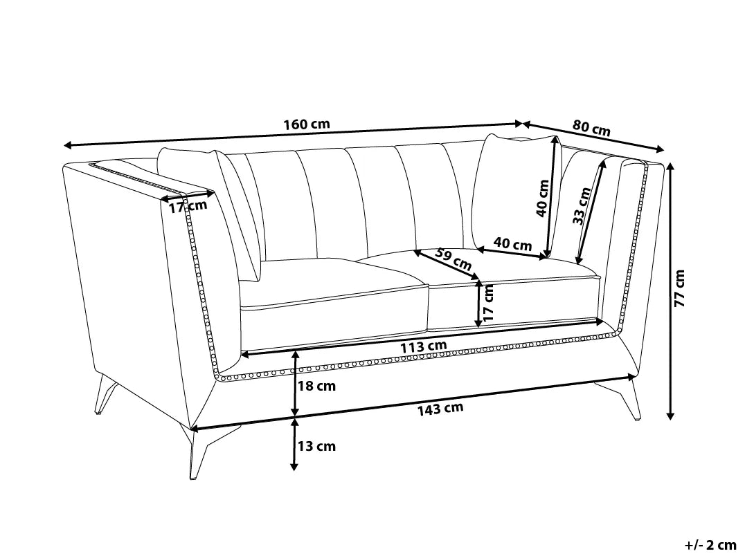 Sofa 2 Seater GAULA Velvet Teal