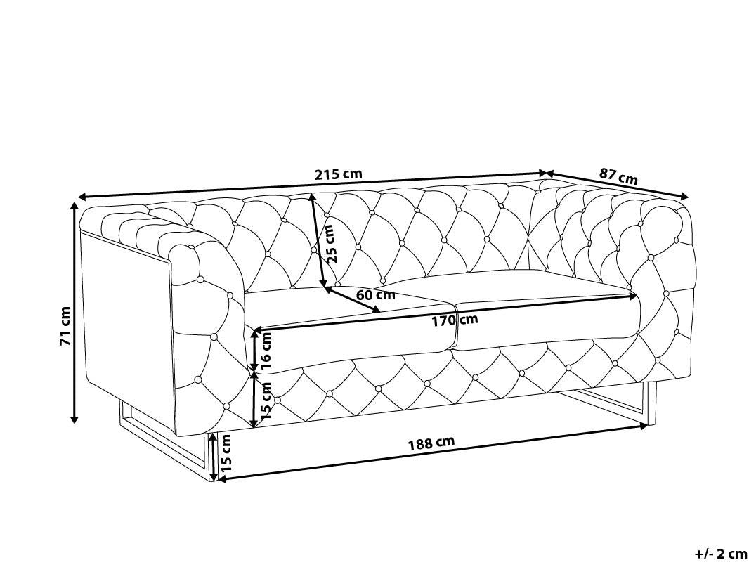 Sofa 3 Seater VISSLAND Fabric Light Grey