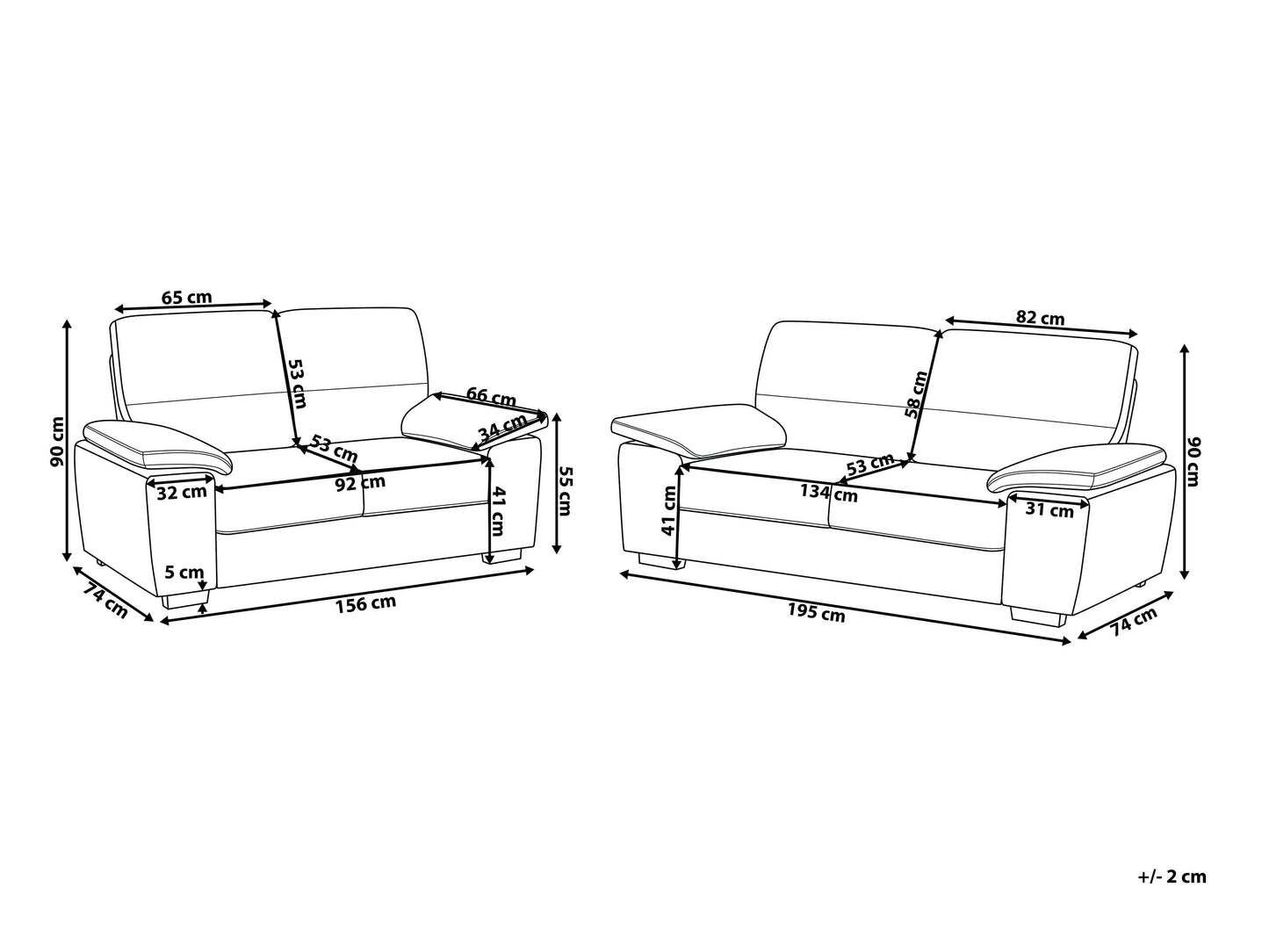 Living Room Set 5 Seater VOGAR Faux Leather Dark Brown