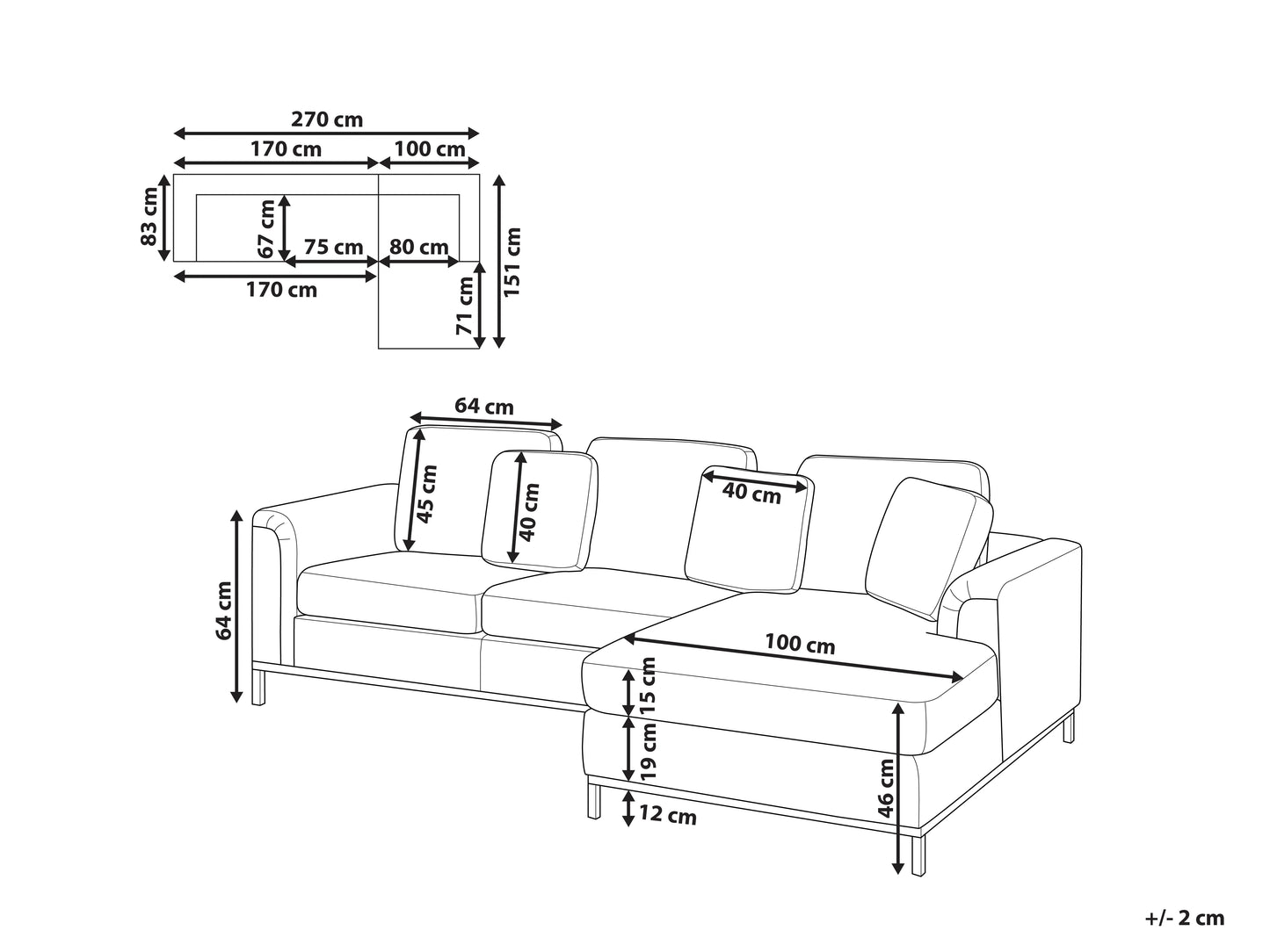 Corner Sofa 4 Seater OSLO Velvet Grey Left Hand