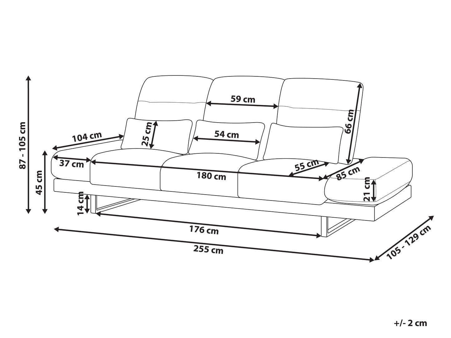 Sofa 3 Seater IKAST Fabric Taupe