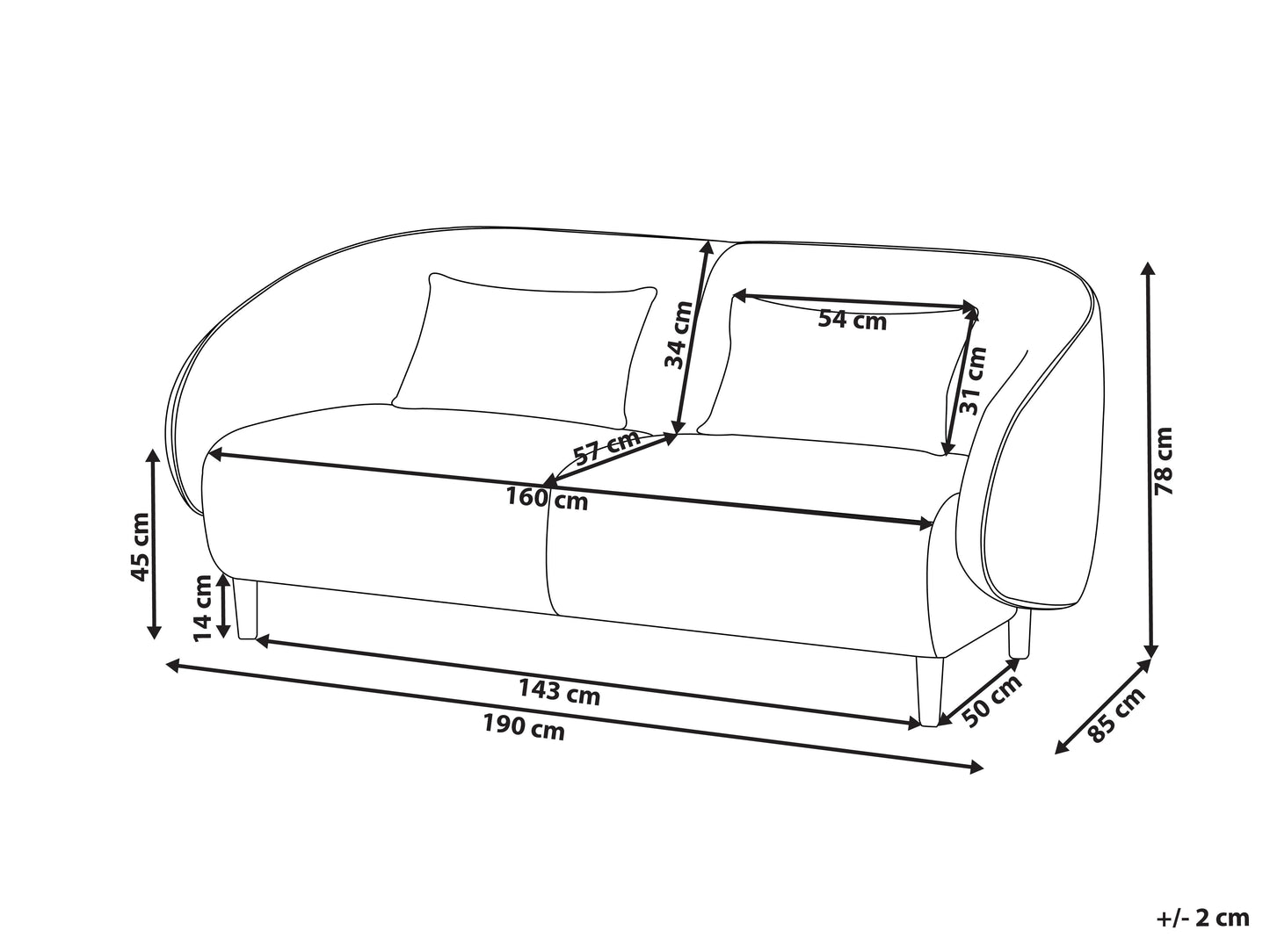 Sofa UMEA Fabric Light Beige