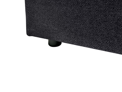  Corner Sofa Bed 3 Seater NASSJO Faux Linen Black Left Hand