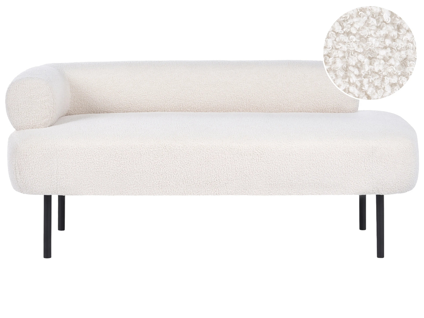  Left-Hand Chaise Lounge MIRMANDE Boucle Off-White