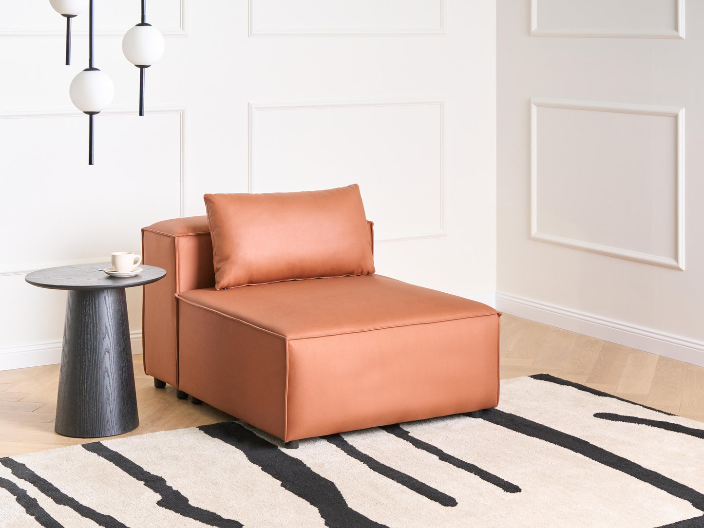  1-Seat Section BRANDE Faux Leather Golden Brown