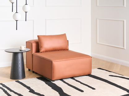  1-Seat Section BRANDE Faux Leather Golden Brown