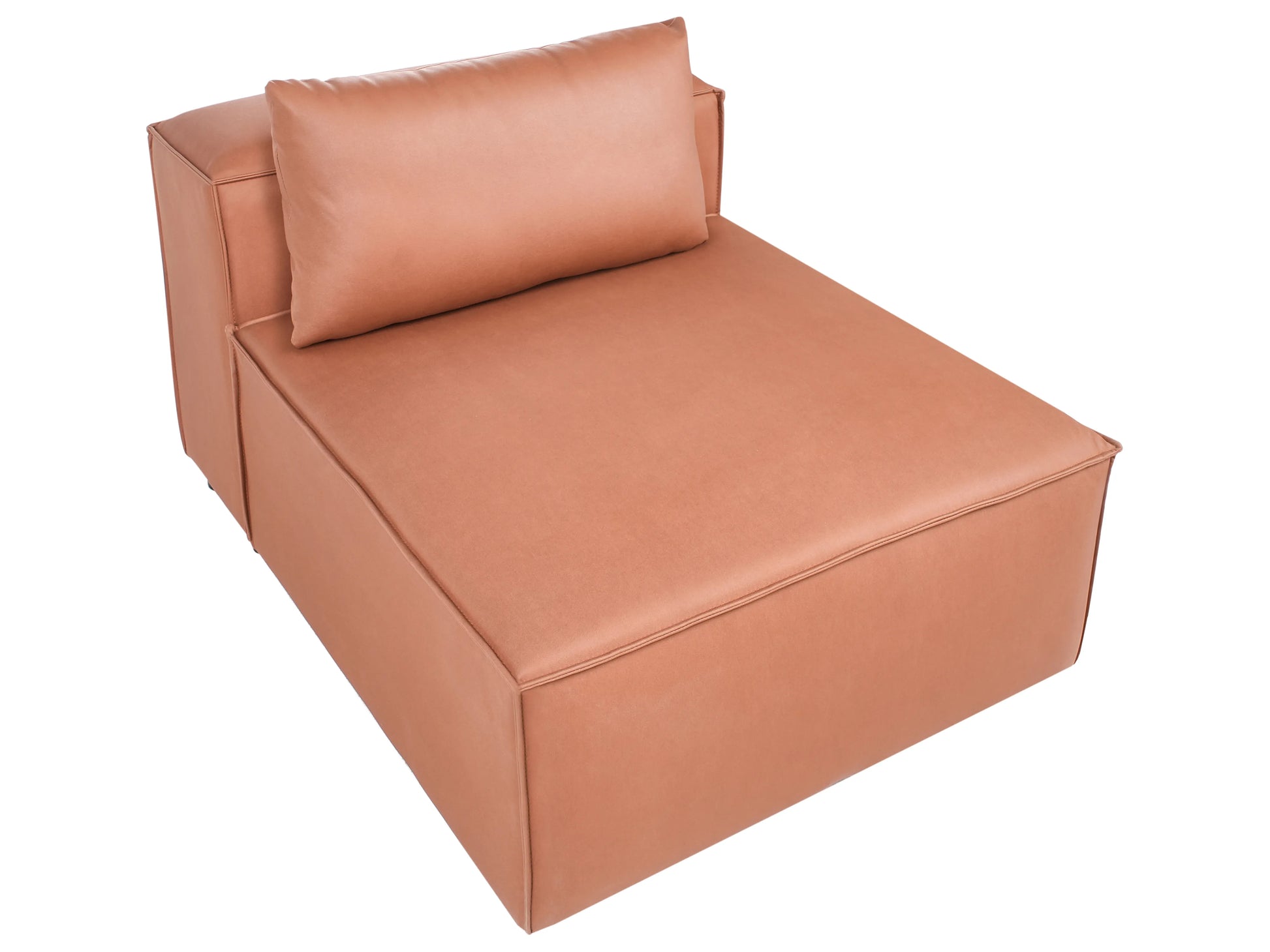  1-Seat Section BRANDE Faux Leather Golden Brown
