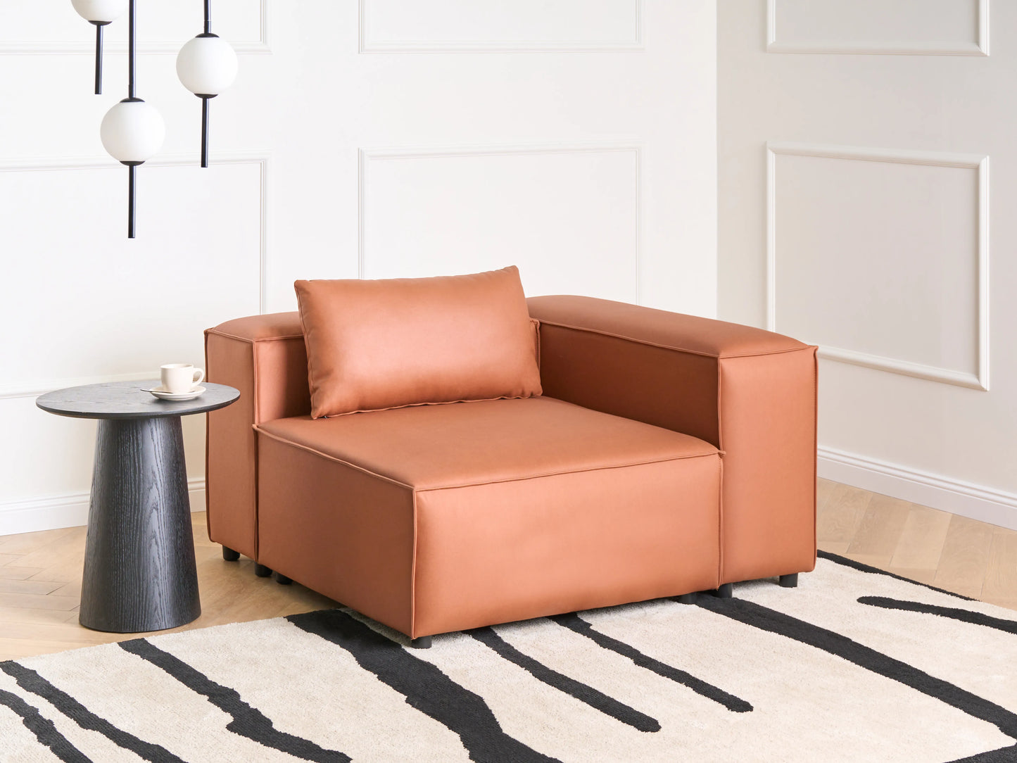  Corner Seat BRANDE Faux Leather Golden Brown Symmetrical