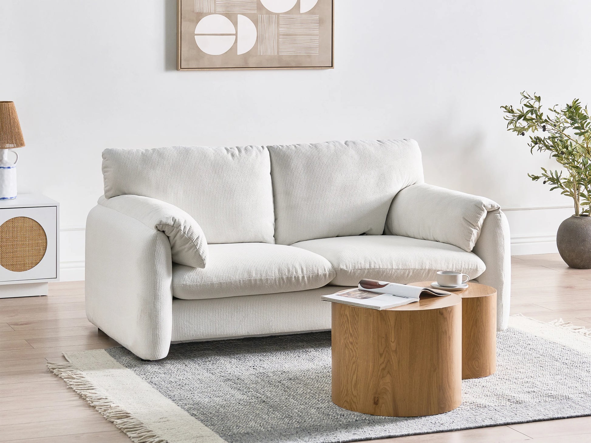  Sofa 2 Seater GETA Fabric Off-White