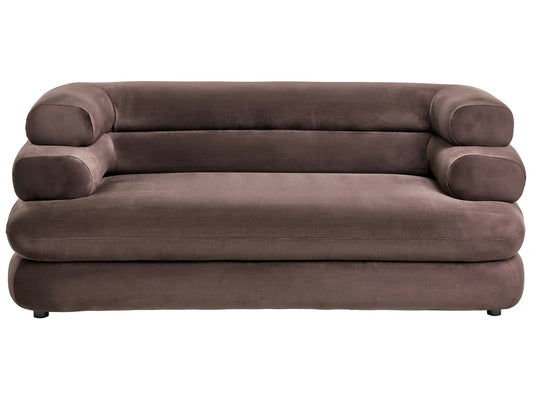  Sofa 2 Seater HELLE Velvet Dark Brown