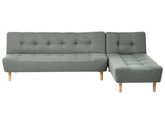  Modular Corner Sofa Bed 4 Seater ALSTEN Fabric Green Left Hand