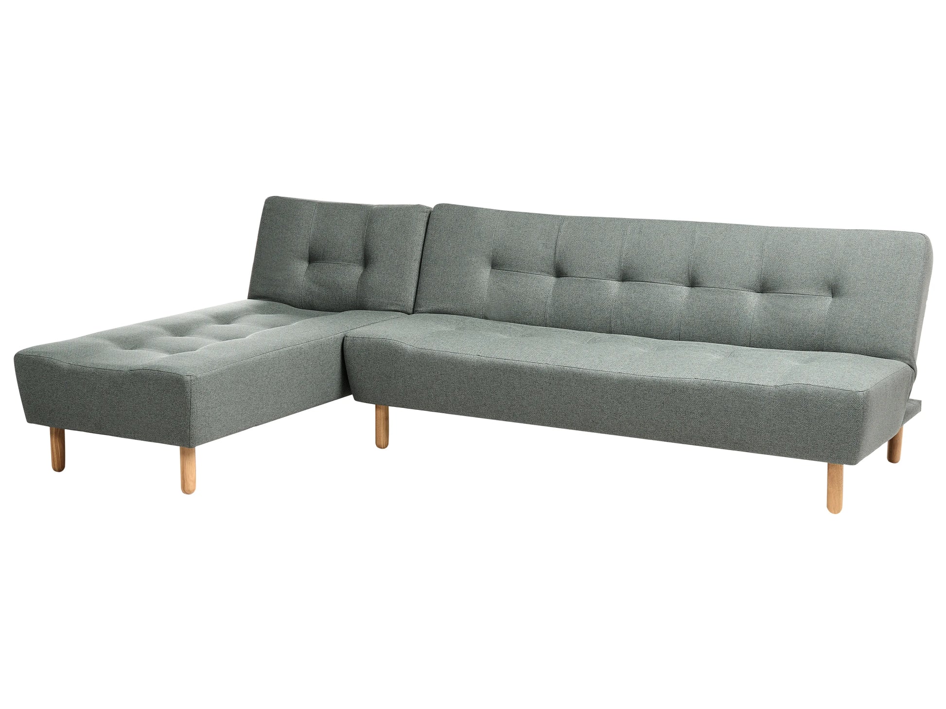  Modular Corner Sofa Bed 4 Seater ALSTEN Fabric Green Right Hand