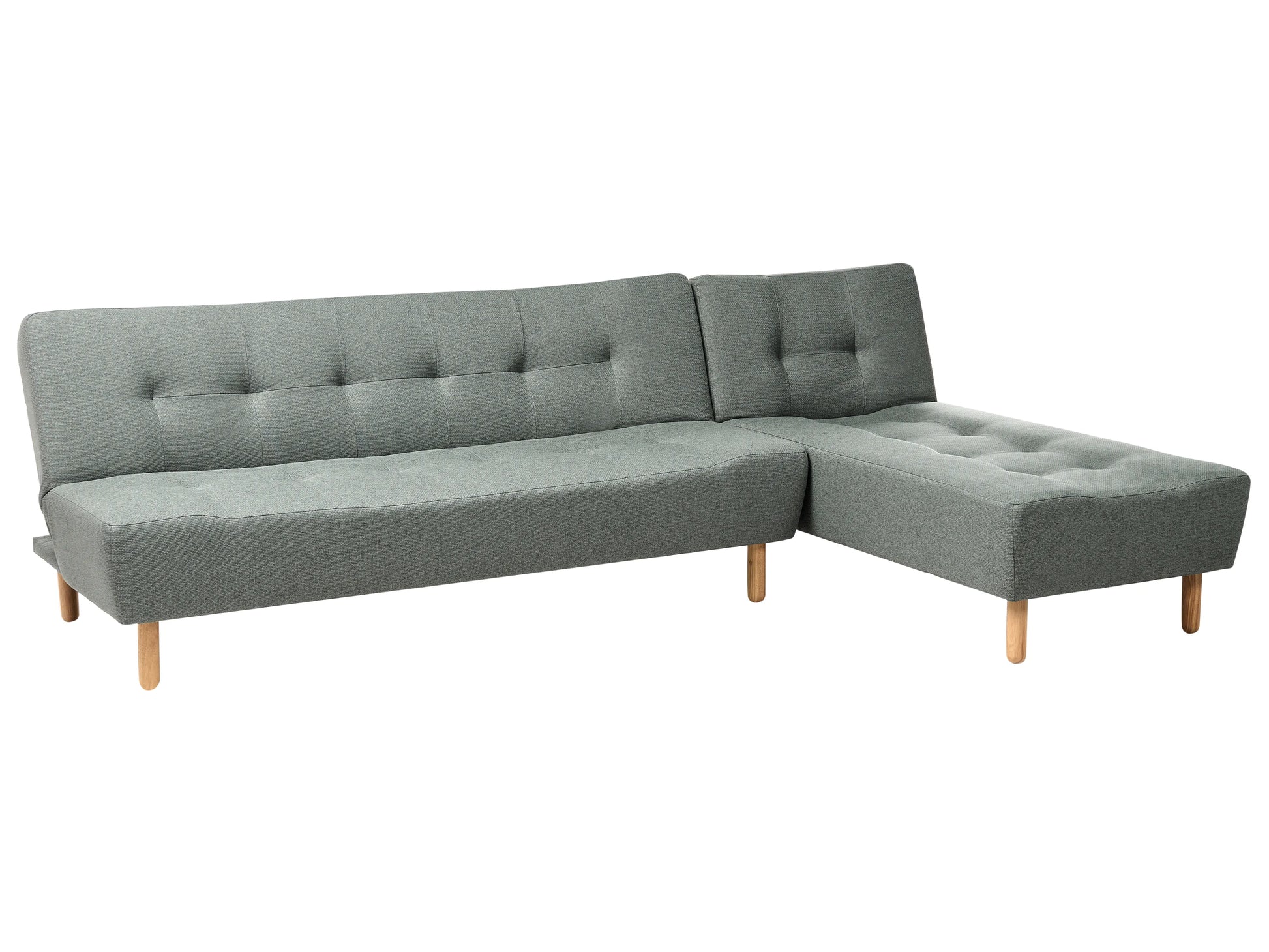  Modular Corner Sofa Bed 4 Seater ALSTEN Fabric Green Left Hand