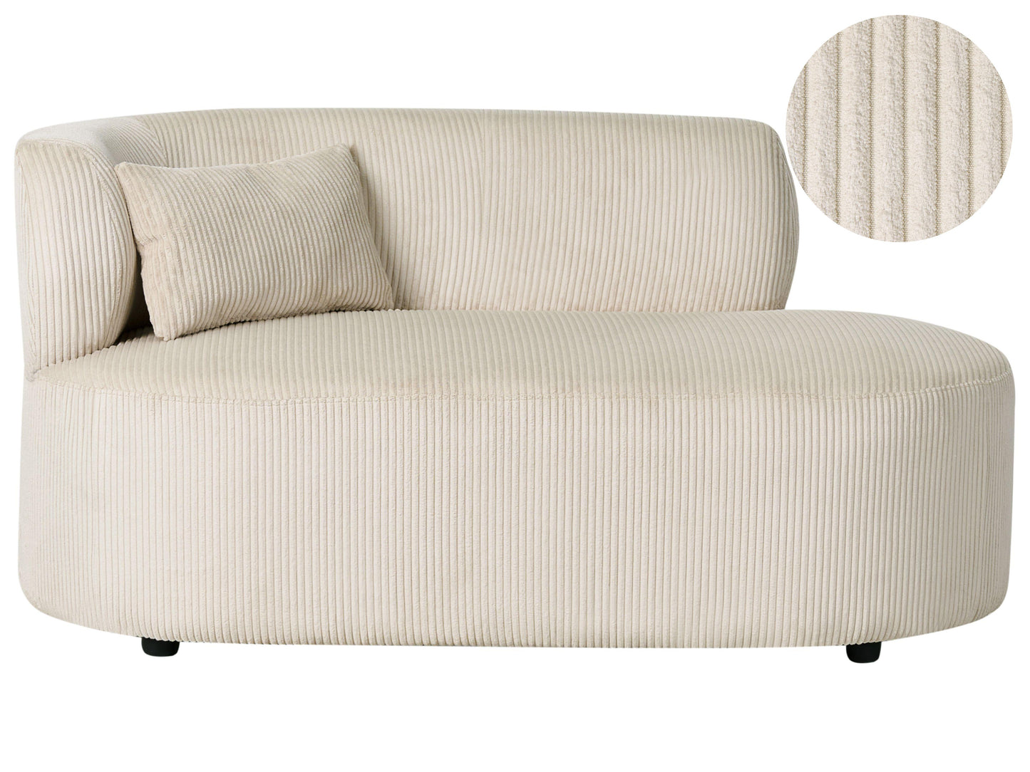  Left-Hand Chaise Lounge VANVEY Corduroy Light Beige