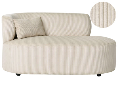  Left-Hand Chaise Lounge VANVEY Corduroy Light Beige