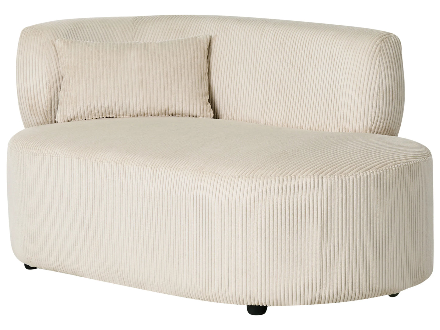  Left-Hand Chaise Lounge VANVEY Corduroy Light Beige