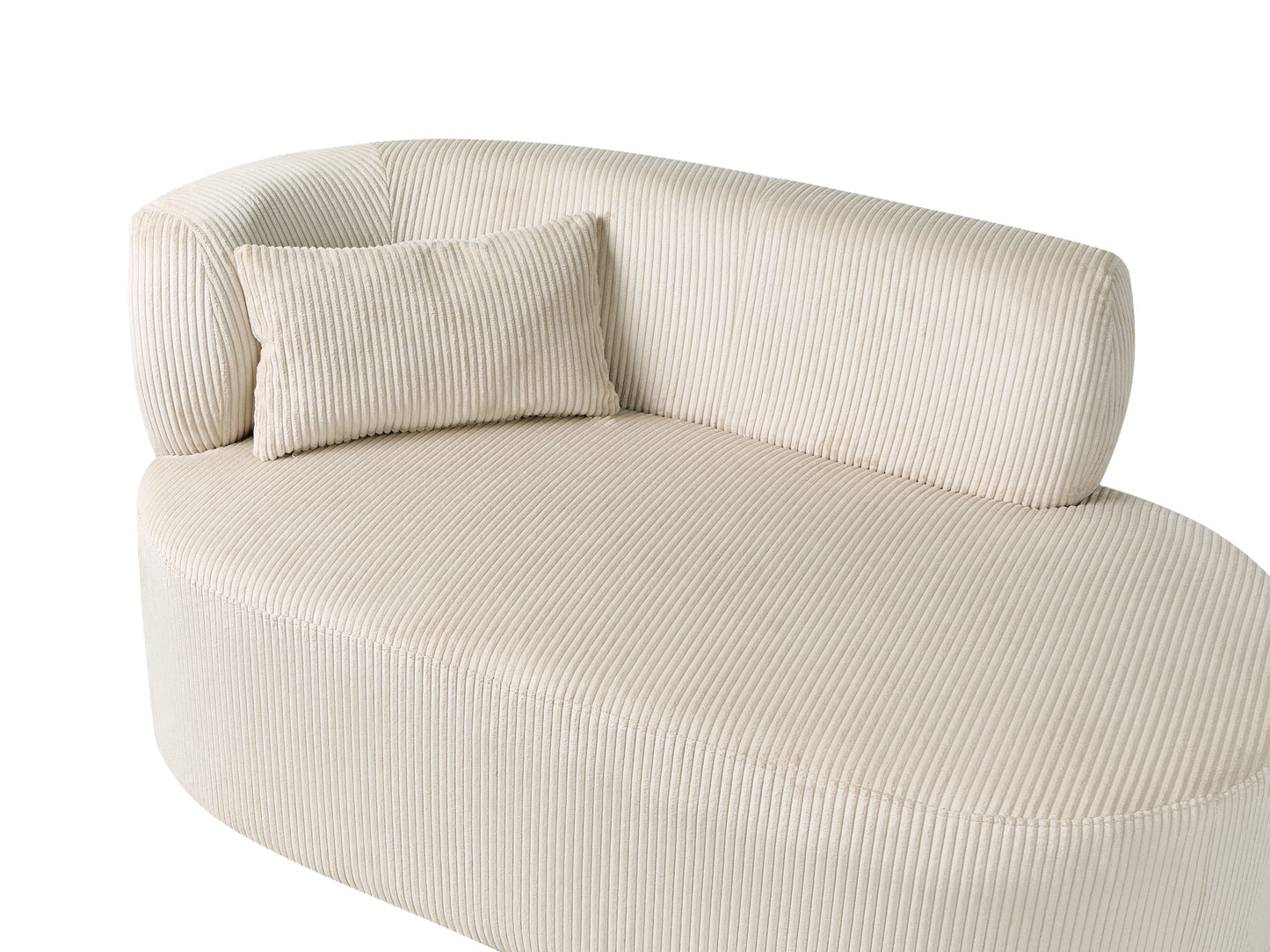  Left-Hand Chaise Lounge VANVEY Corduroy Light Beige