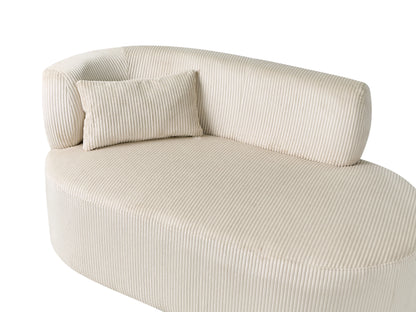  Left-Hand Chaise Lounge VANVEY Corduroy Light Beige