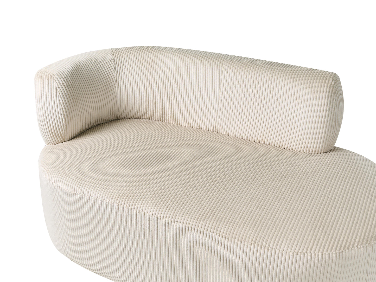  Left-Hand Chaise Lounge VANVEY Corduroy Light Beige