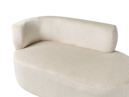  Left-Hand Chaise Lounge VANVEY Corduroy Light Beige