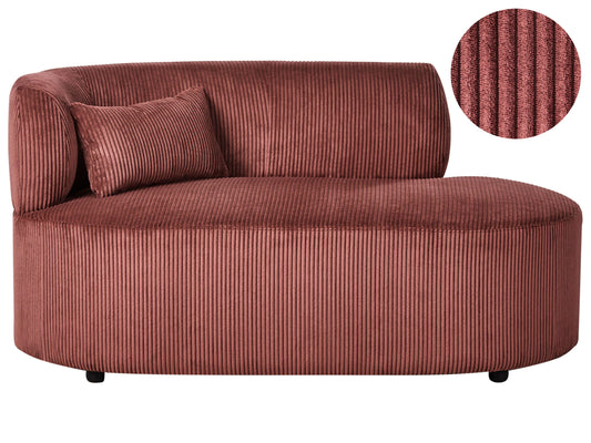  Left-Hand Chaise Lounge VANVEY Corduroy Red