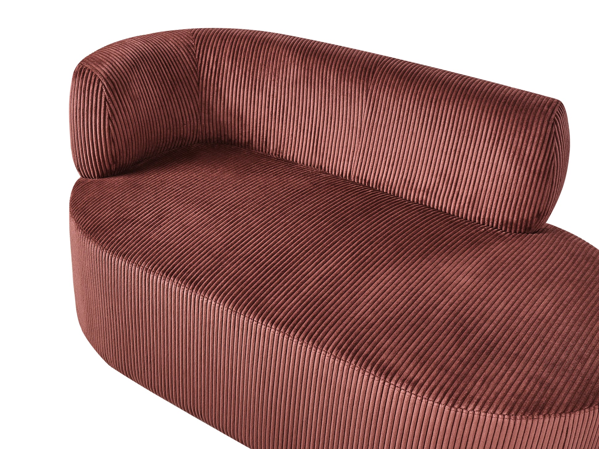  Left-Hand Chaise Lounge VANVEY Corduroy Red