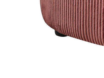  Left-Hand Chaise Lounge VANVEY Corduroy Red