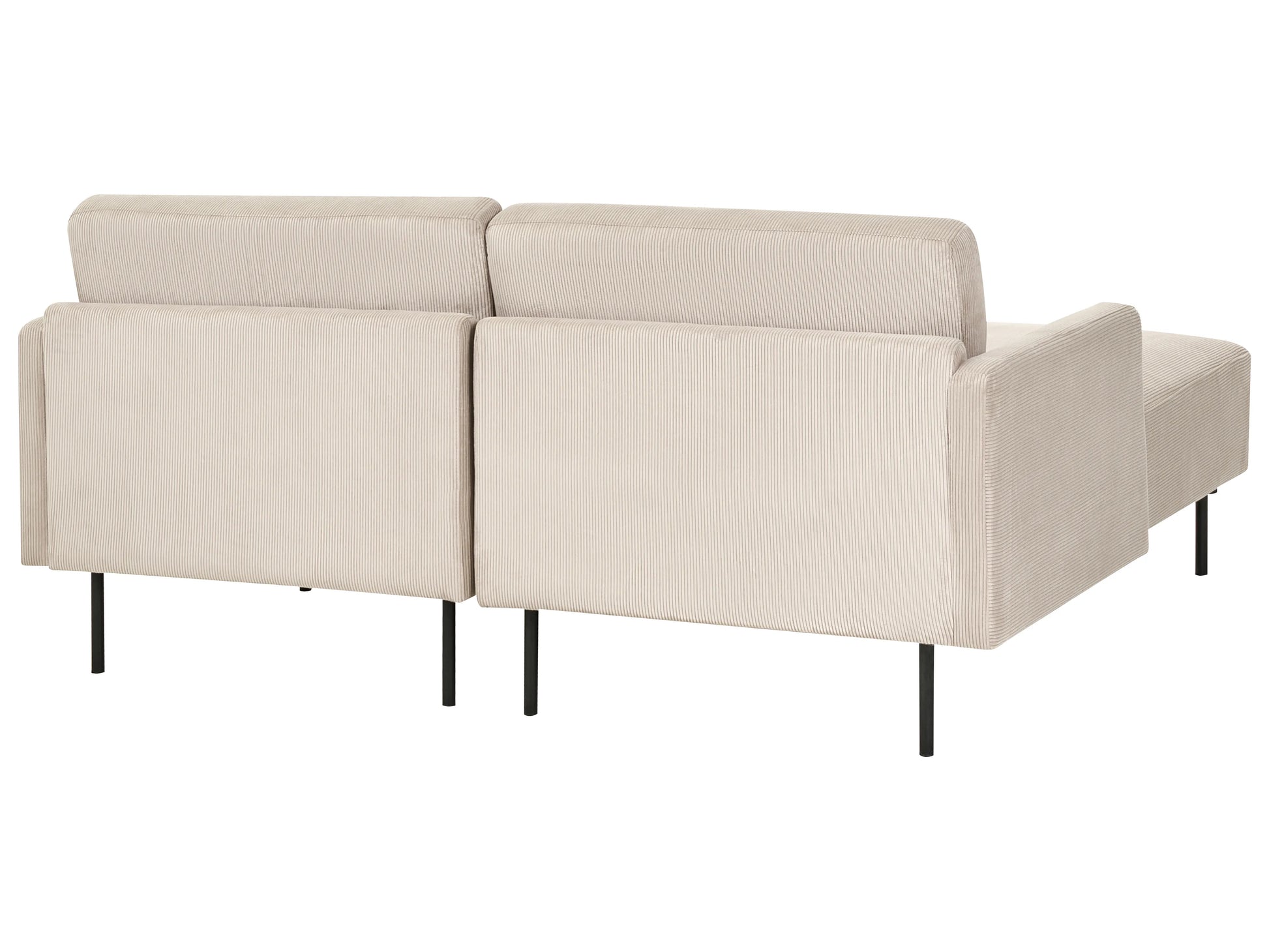  Corner Sofa 2 Seater BREDA Corduroy Beige Right Hand