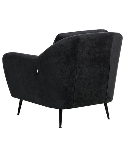  Living Room Set 3 Seater EIBY Chenille Black