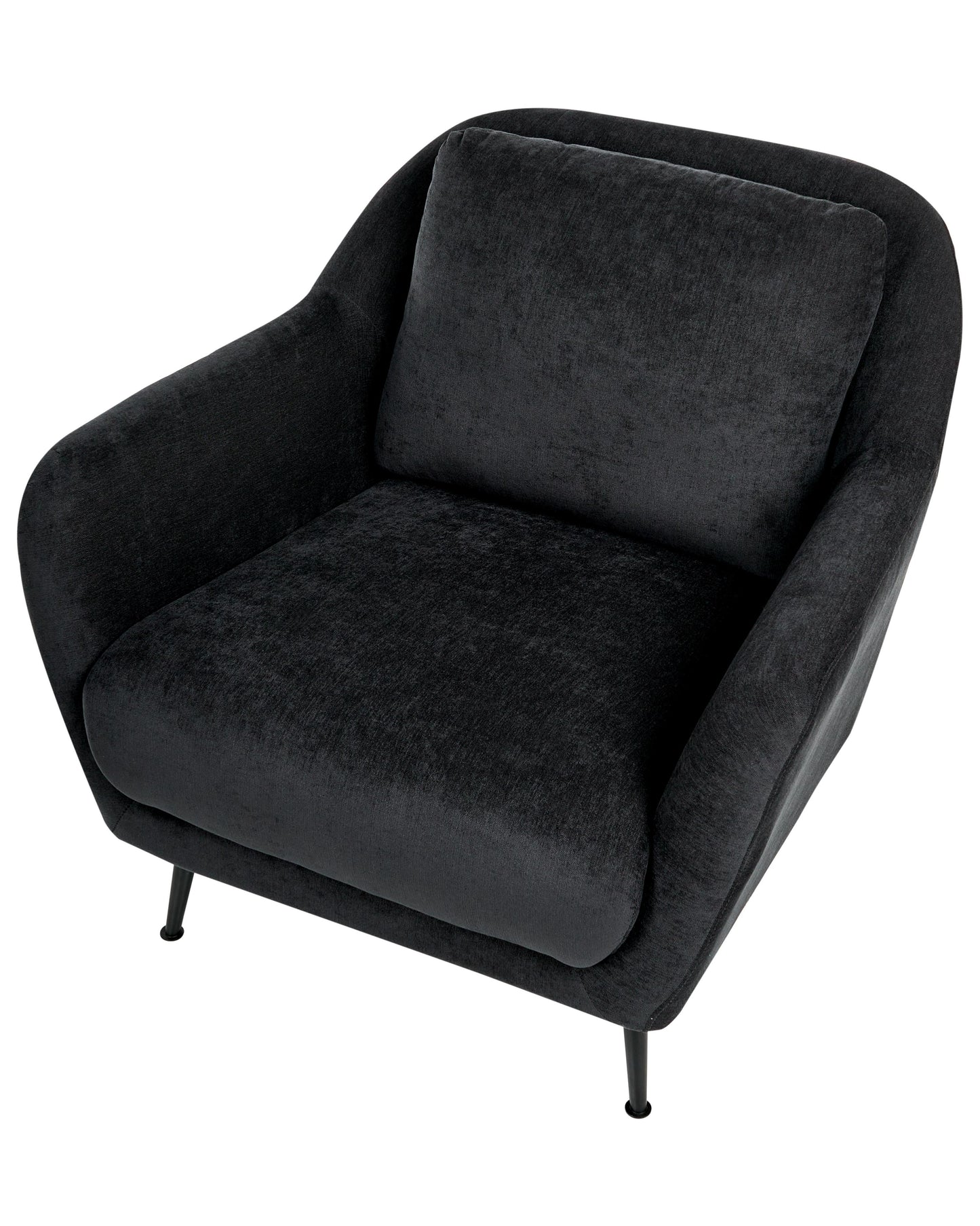  Living Room Set 3 Seater EIBY Chenille Black