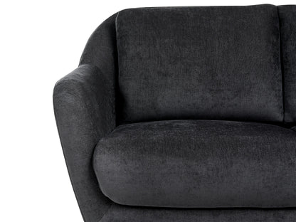  Living Room Set 3 Seater EIBY Chenille Black