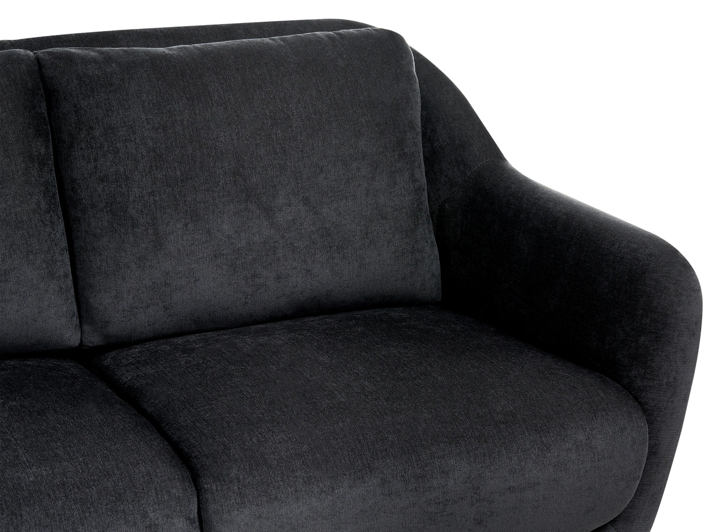  Living Room Set 3 Seater EIBY Chenille Black