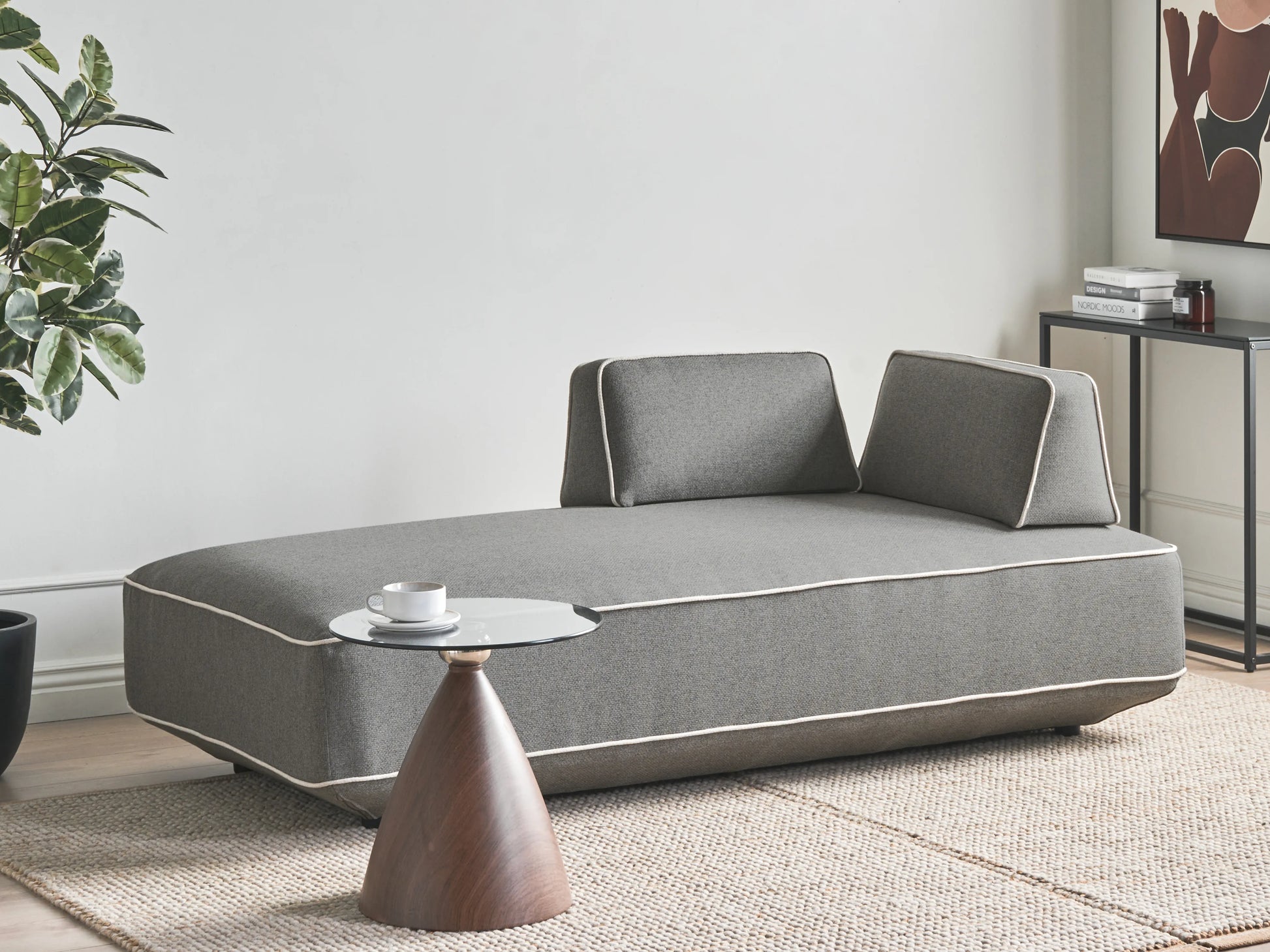  Chaise Longue SEILLANS Fabric Grey