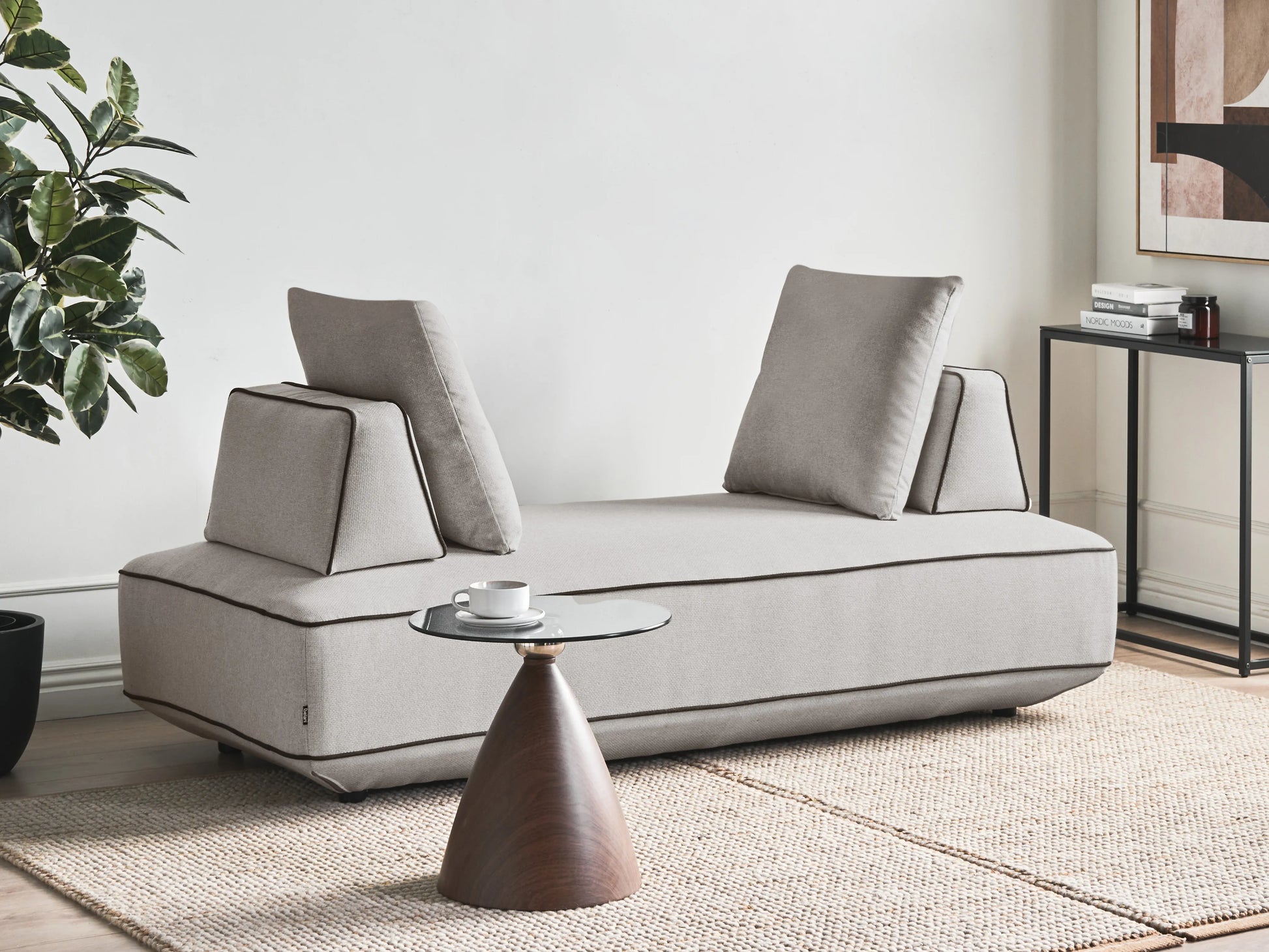 Chaise Longue SEILLANS Fabric Light Grey