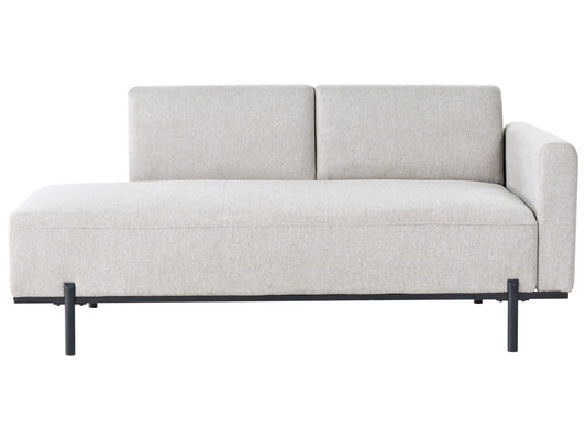  Chaise Longue SAVASSE Faux Linen Light Grey