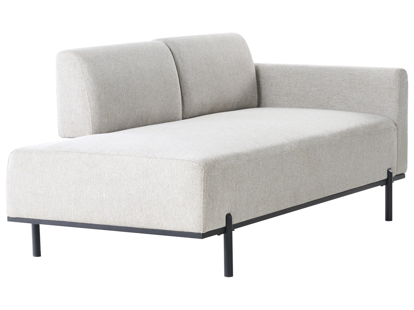  Chaise Longue SAVASSE Faux Linen Light Grey