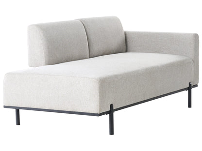  Chaise Longue SAVASSE Faux Linen Light Grey