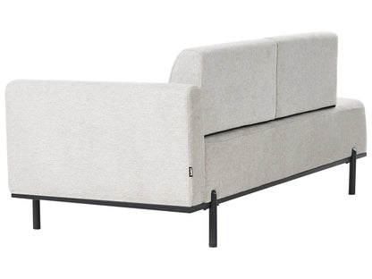  Chaise Longue SAVASSE Faux Linen Light Grey