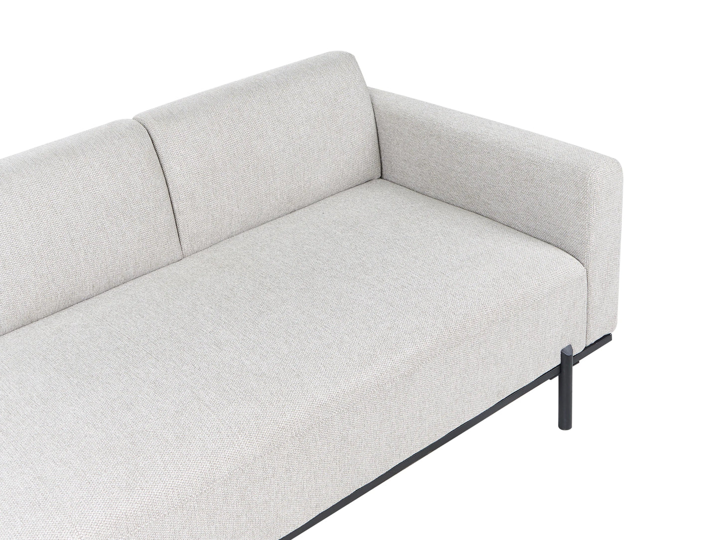  Chaise Longue SAVASSE Faux Linen Light Grey