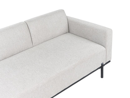  Chaise Longue SAVASSE Faux Linen Light Grey