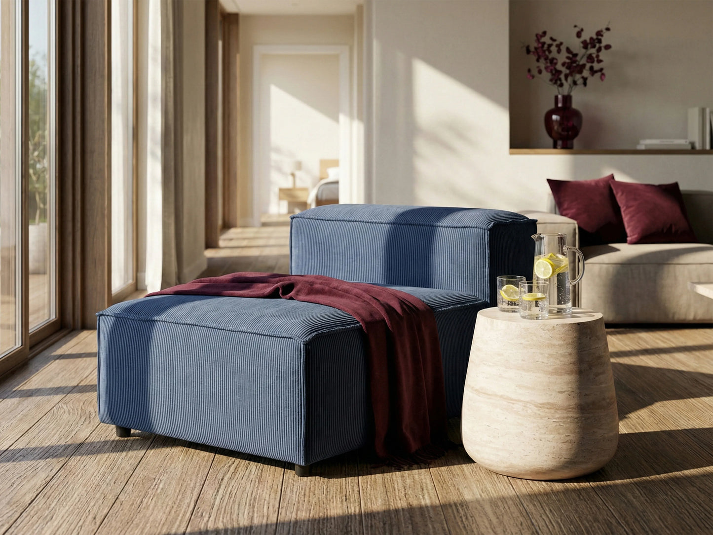  1-Seat Section ARDAL Corduroy Dark Blue