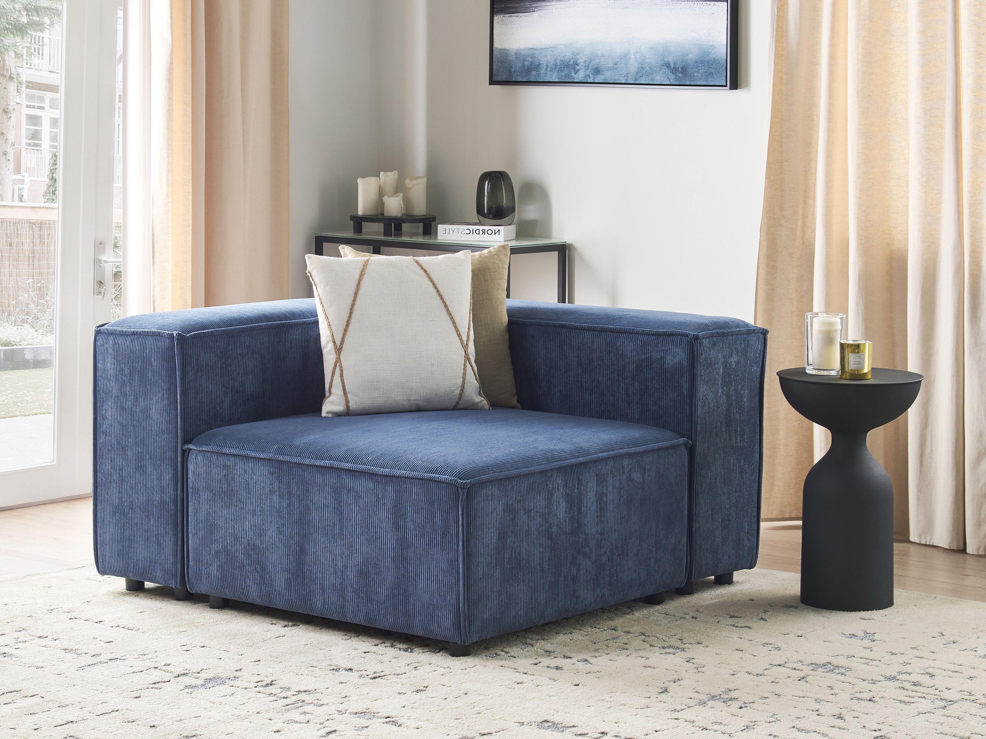  Corner Seat ARDAL Corduroy Dark Blue Left Hand