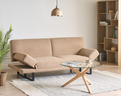  Sofa Bed 2 Seater YORK Boucle Sand Beige