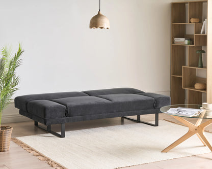  Sofa Bed 2 Seater YORK Chenille Black