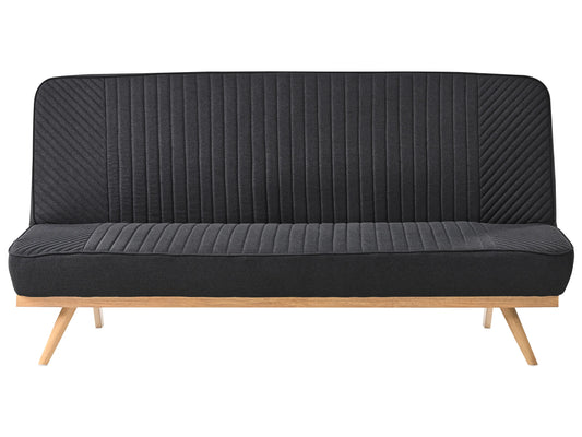  Sofa Bed 2 Seater KALFAFEL Fabric Black