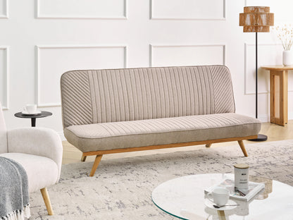  Sofa Bed 2 Seater KALFAFEL Fabric Light Brown