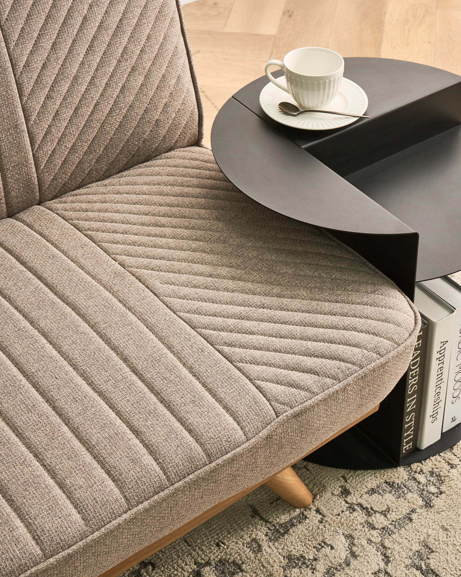  Sofa Bed 2 Seater KALFAFEL Fabric Light Brown