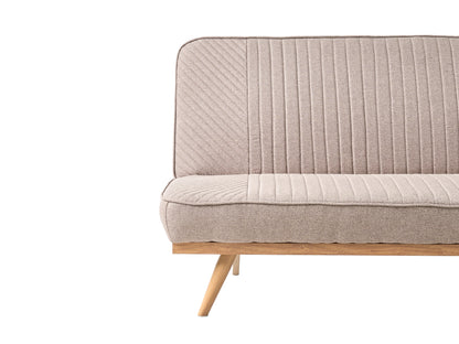  Sofa Bed 2 Seater KALFAFEL Fabric Light Brown